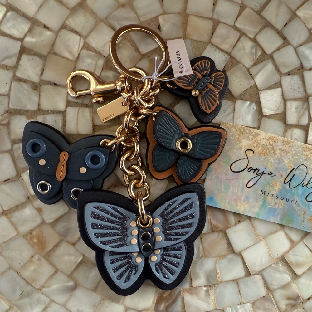 Coach Butterfly Cluster Bag Charm C8224 NWT